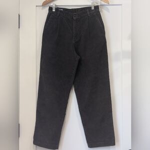 L.L.Bean Women's Highrise Pleated Brown Cordory Pants -Sz4P